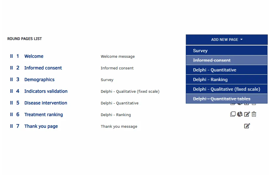 Delphi round pages list